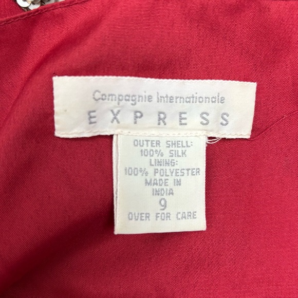 Vintage Express silk slip dress beaded Jrs size 9, approx a small - Picture 2 of 16